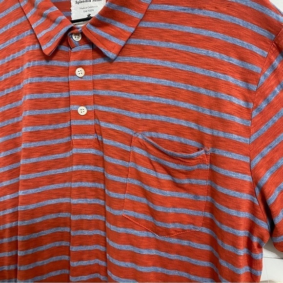 Splendid Mills NWT Striped Slub Pima Short Sleeve Polo T-Shirt Tee Size XL - Picture 7 of 9